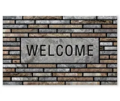 "Welcome" Stone Outdoor Doormat, (18" X 30")