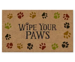 "Wipe Your Paws" Coir Outdoor Doormat, (18" X 30")
