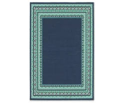 Kimbell Navy Blue Indoor/Outdoor Area Rugs -RAZOR COSCO SHOP 810413046