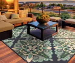 Capri Blue & Green Indoor/Outdoor Area Rugs -RAZOR COSCO SHOP 810413047 2