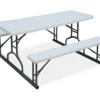 White Resin 2-Bench Picnic Table