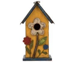 Yellow Flower Wood Birdhouse