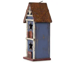 Red, White & Blue Colonial Wood & Metal Birdhouse