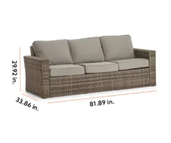 Broyhill Eagle Brooke All-Weather Wicker Cushioned Patio Sofa -RAZOR COSCO SHOP 810452033 99 2