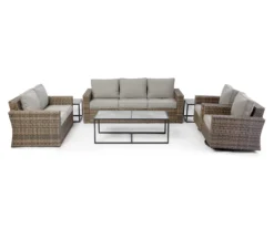 Broyhill Eagle Brooke All-Weather Wicker Cushioned Patio Sofa -RAZOR COSCO SHOP 810452033 810452032 810496528 810452031 810451920 1