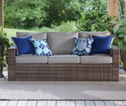 Broyhill Eagle Brooke All-Weather Wicker Cushioned Patio Sofa -RAZOR COSCO SHOP 810452033 810456075 810456077