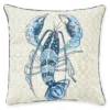 Blue Lobster Outdoor Throw Pillow