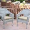 Gray All-Weather Wicker Cushioned Patio Chairs, 2-Pack
