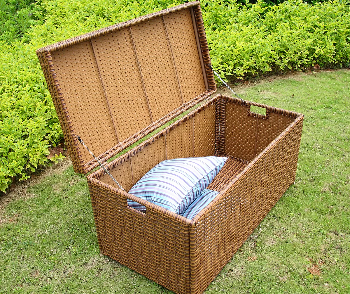 All-Weather Wicker 48-Gallon Storage Deck Box 6 All-Weather Wicker 48-Gallon Storage Deck Box - Image 6