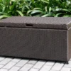 Espresso 48-Gallon All-Weather Wicker Storage Deck Box