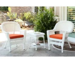 White 3-Piece Cushioned Patio All-Weather Wicker Chat Set -RAZOR COSCO SHOP 810478397 1