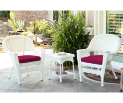 White 3-Piece Cushioned Patio All-Weather Wicker Chat Set -RAZOR COSCO SHOP 810478405 1