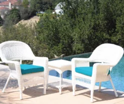White 3-Piece Cushioned Patio All-Weather Wicker Chat Set -RAZOR COSCO SHOP 810478406