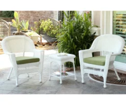 White 3-Piece Cushioned Patio All-Weather Wicker Chat Set -RAZOR COSCO SHOP 810478409 1
