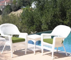 White 3-Piece Cushioned Patio All-Weather Wicker Chat Set -RAZOR COSCO SHOP 810478409