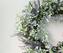 22" Purple, White & Green Berry Wreath -RAZOR COSCO SHOP 810484075 2