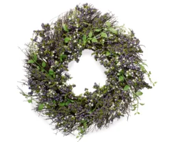 22" Purple, White & Green Berry Wreath