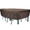 124" Mocha Heavy Duty Rectangle Patio Set Cover
