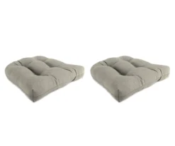 Dove Gray Outdoor Wicker Chair Cushions, 2-Pack