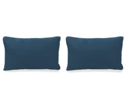 Indigo Blue Outdoor Lumbar Throw Pillows, 2-Pack