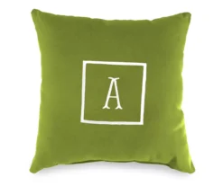 "A" Monogram Indoor/Outdoor Throw Pillow -RAZOR COSCO SHOP 810522208