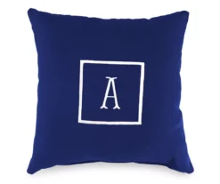 "A" Monogram Indoor/Outdoor Throw Pillow -RAZOR COSCO SHOP 810522309