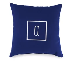 "C" Monogram Indoor/Outdoor Throw Pillow -RAZOR COSCO SHOP 810522311