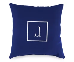 "J" Monogram Indoor/Outdoor Throw Pillow -RAZOR COSCO SHOP 810522314