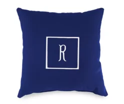 "R" Monogram Indoor/Outdoor Throw Pillow -RAZOR COSCO SHOP 810522317