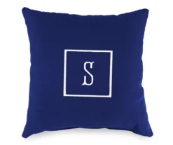 "S" Monogram Indoor/Outdoor Throw Pillow -RAZOR COSCO SHOP 810522318