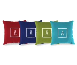 "A" Monogram Indoor/Outdoor Throw Pillow -RAZOR COSCO SHOP 810522320 810522309 810522208 810522331