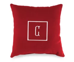 "C" Monogram Indoor/Outdoor Throw Pillow -RAZOR COSCO SHOP 810522322