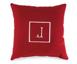 "J" Monogram Indoor/Outdoor Throw Pillow -RAZOR COSCO SHOP 810522325