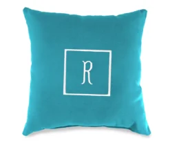"R" Monogram Indoor/Outdoor Throw Pillow -RAZOR COSCO SHOP 810522339
