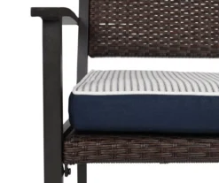 Navy Blue Tick Stripe Reversible Deluxe Outdoor Bench Cushion -RAZOR COSCO SHOP 810525197 5