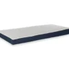 Navy Blue Tick Stripe Reversible Deluxe Outdoor Bench Cushion