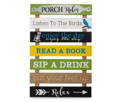"Porch Rules" Panel Wall Decor