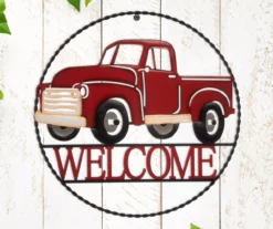 "Welcome" Red Truck Wall Decor -RAZOR COSCO SHOP 810525492 6
