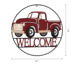 "Welcome" Red Truck Wall Decor -RAZOR COSCO SHOP 810525492 7