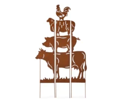 RAZOR COSCO SHOP 8 Farmhouse Animals 3-Piece Yard Stake & Wall Decor Set