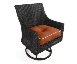 Burnt Orange 4-Piece Outdoor Wicker Chair Cushion Set
