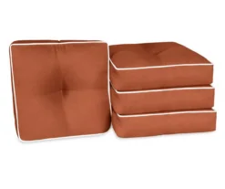 Burnt Orange 4-Piece Outdoor Wicker Chair Cushion Set -RAZOR COSCO SHOP 810525535 6