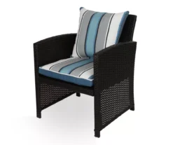 Captain's Blue Stripe 4-Piece Reversible Deluxe Outdoor Cushion Set -RAZOR COSCO SHOP 810525549 2