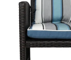 Captain's Blue Stripe 4-Piece Reversible Deluxe Outdoor Cushion Set -RAZOR COSCO SHOP 810525549 4