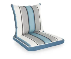 Captain's Blue Stripe 4-Piece Reversible Deluxe Outdoor Cushion Set -RAZOR COSCO SHOP 810525549 8