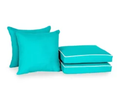 Turquoise 4-Piece Deluxe Outdoor Chair Cushion Set -RAZOR COSCO SHOP 810525552 5