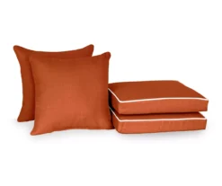 Burnt Orange 4-Piece Deluxe Outdoor Chair Cushion Set -RAZOR COSCO SHOP 810525553 5