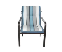 Captain's Blue Stripe High-Back Reversible Outdoor Chair Cushion -RAZOR COSCO SHOP 810525557 3