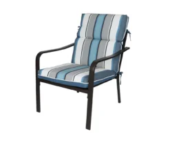 Captain's Blue Stripe High-Back Reversible Outdoor Chair Cushion -RAZOR COSCO SHOP 810525557 4