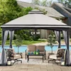 Gray & Black 2-Tier Gazebo, (10.5' X 13')
